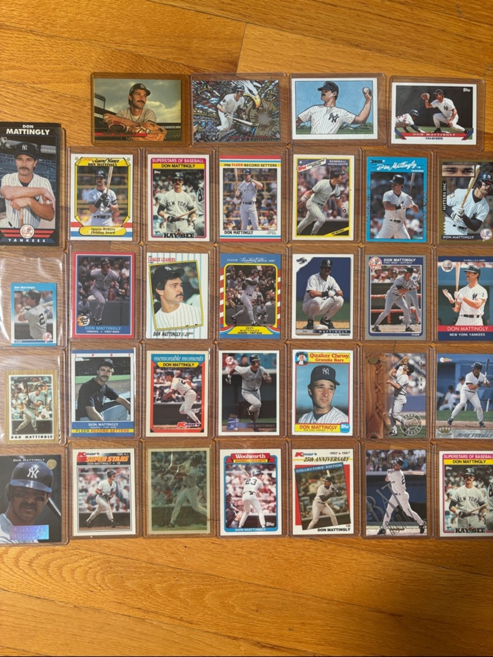 Topps Don Mattingly Baseball Card Set - Blue, White, Red Accents